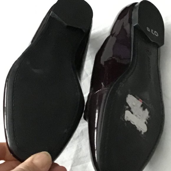 Bandolino Women's Flat Slip-on Loafers Dark Burgundy Patent Faux Leather - Picture 3 of 5